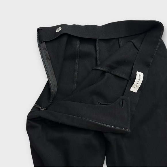 Anine Bing Max Pants EU 32 US 2 Black Pintuck Split Cuff Stretch Ponte High Rise - Picture 10 of 15